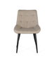 GINER Y COLOMER Lot de 2 chaises rembourrées en tissu beige avec piètement en acier noir et capitonné décoratif